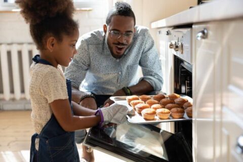 Father & Daughter Baking Muffins