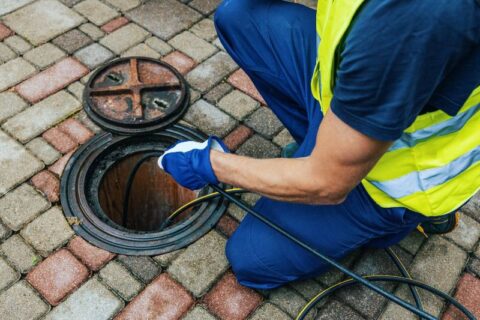 Blocked sewer line cleaning